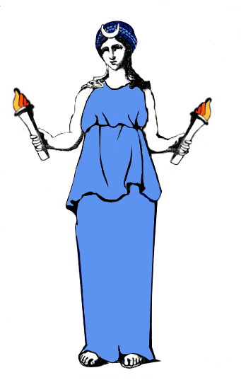 Hekate as a "maiden with horns" as described in the Greek Magical Papyri.